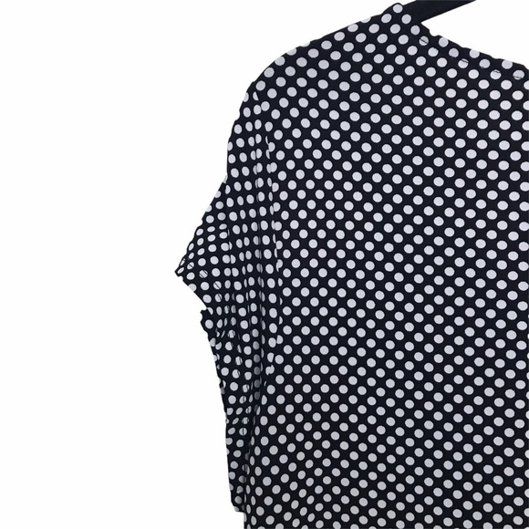Worthington Black Polka Dot Short Sleeve Blouse - Picture 5 of 7